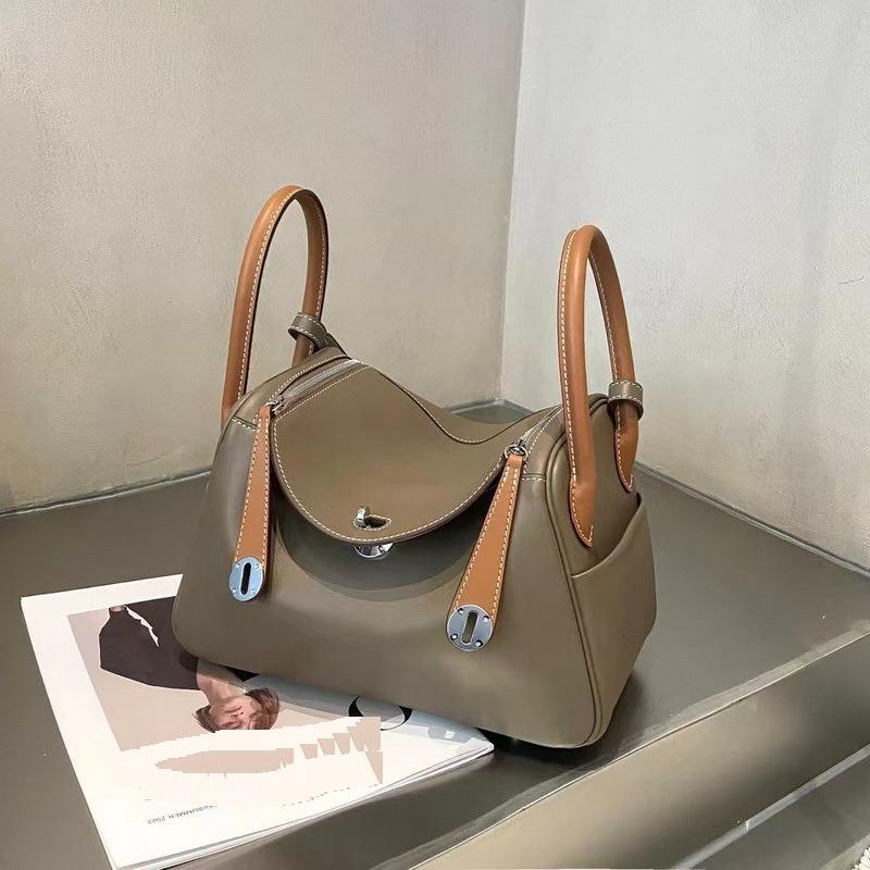 

25 Новая женская сумка из натуральной кожи Swift, первый слой коровьей кожи, цветная блочная плетеная сумка-медицинская коробка Lindi, на одно плечо, ручная, трансграничная партия 26x12x18cm серый