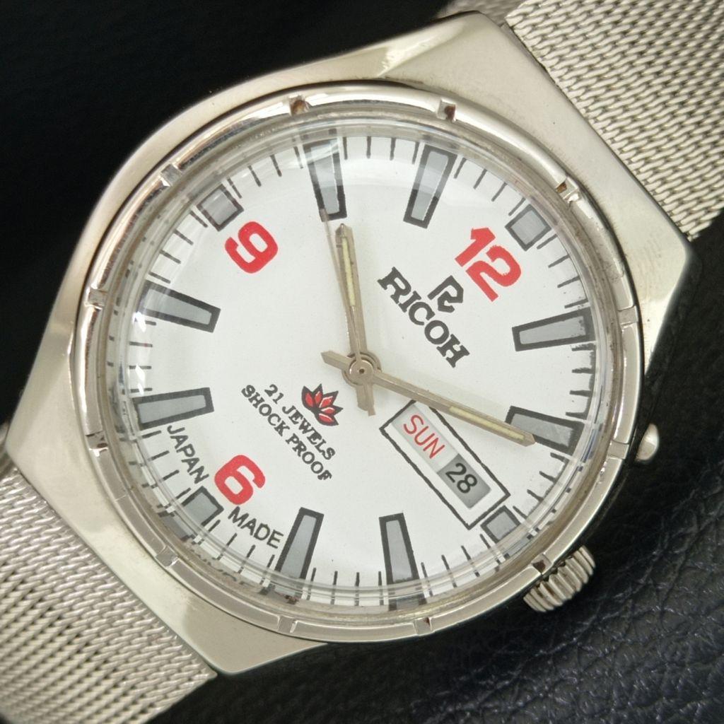 

JAPAN VINTAGE RICOH R31 AUTOMATIC MENS WHITE COLOR DIAL WATCH a707611-1
