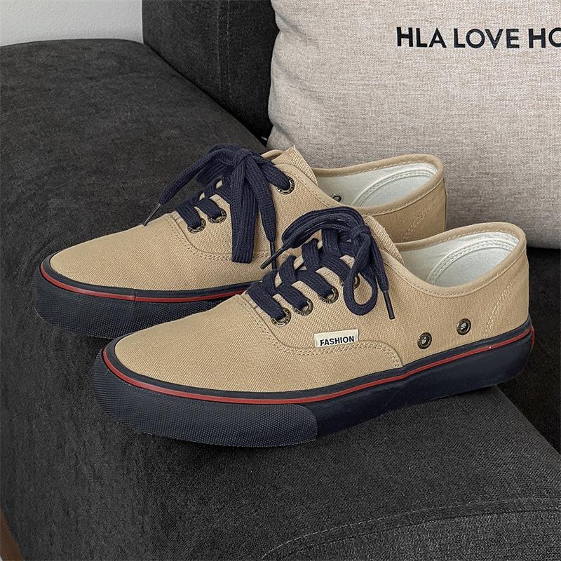 

New product AFANTING joint series high-end branch canvas shoes beige mandarin duck retro men s casual board shoes 1577 44