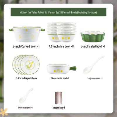 Mord Lanka Cute Ceramic Dinnerware Set (28-Piece)