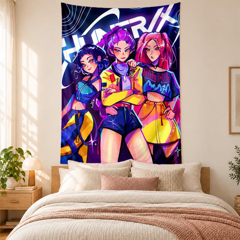 Kpop Demon Hunters Tapestry Highquality for Decorating Living Room Bedroom Dorm Walls Ideal As Bedroom Wallart Orholiday Gift