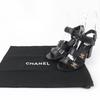 Great CHANEL Sandals COCO Mark Turnlock Sandals In Leather Black 35.5 G37387 Used
