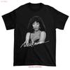 Donna Summer Signiertes T-Shirt Schwarze Baumwolle Alle Größen S bis XZ735 vintage Gewaschen streetwear Designer-Kleidung Mode Vielseitig