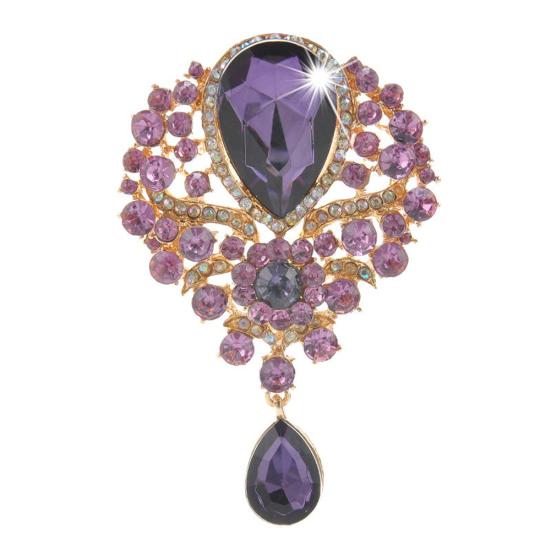 Spilla con Pendente a Goccia con Strass da Donna, Gioiello da Matrimonio, Regalo, Decorazione