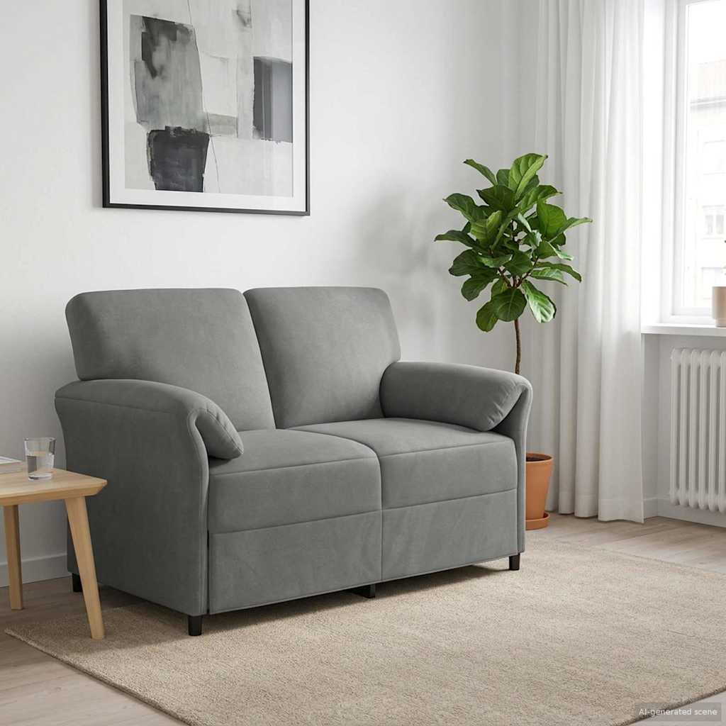 2 Seater Sofa Dark Grey 138 X 83 X 95 Cm Velvet