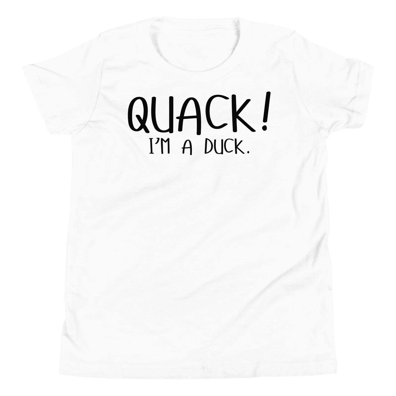 Quack I m a Duck Funny Lazy Halloween Costume Outfit Youth Short Sleeve T-Shirt 140