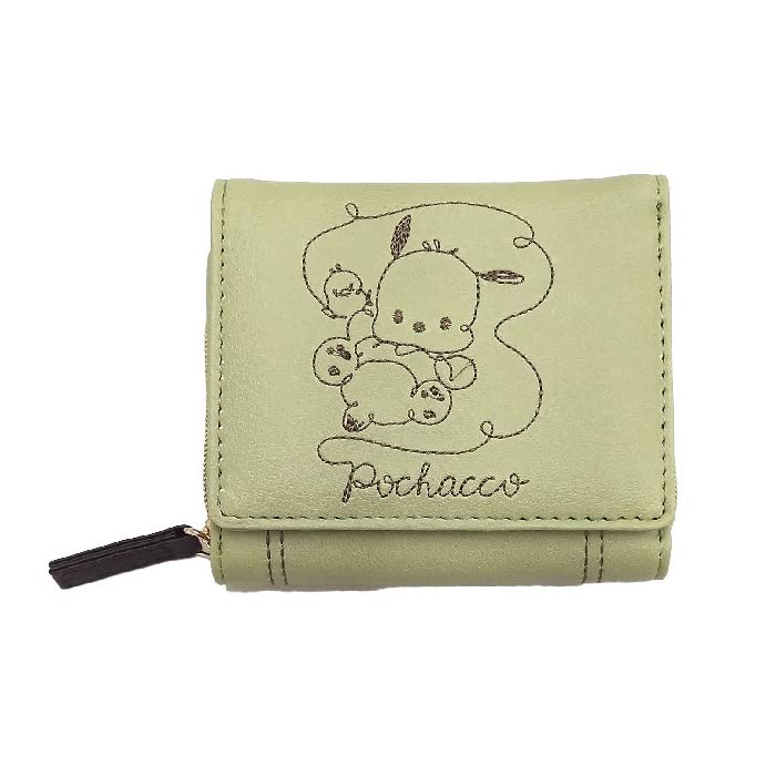 

Круглый мини-кошелек Sanrio Characters Pochacco Embroidery Series цвета хаки [PC 088 KHA]