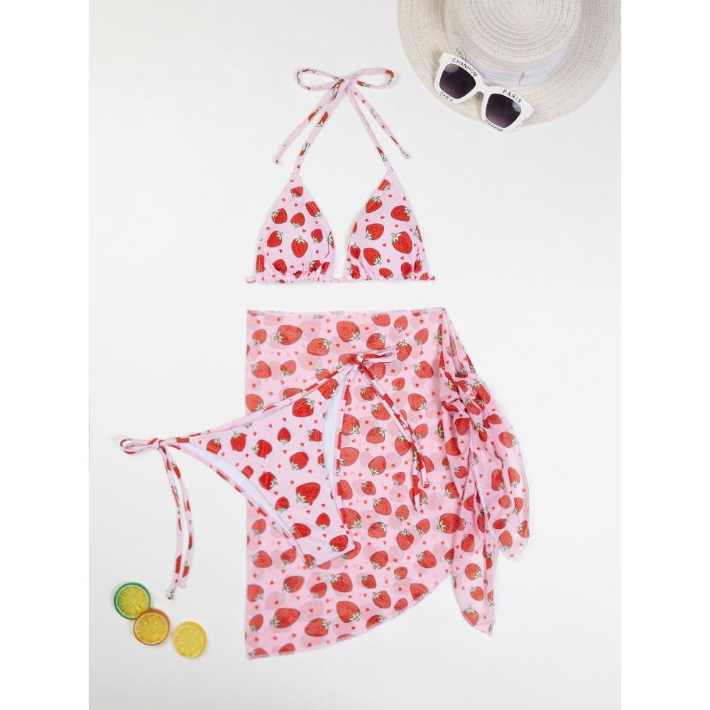 

Купальник. Жіночий європейський і американський бікіні з марлевої спідниці. Купальник із трьох частин L