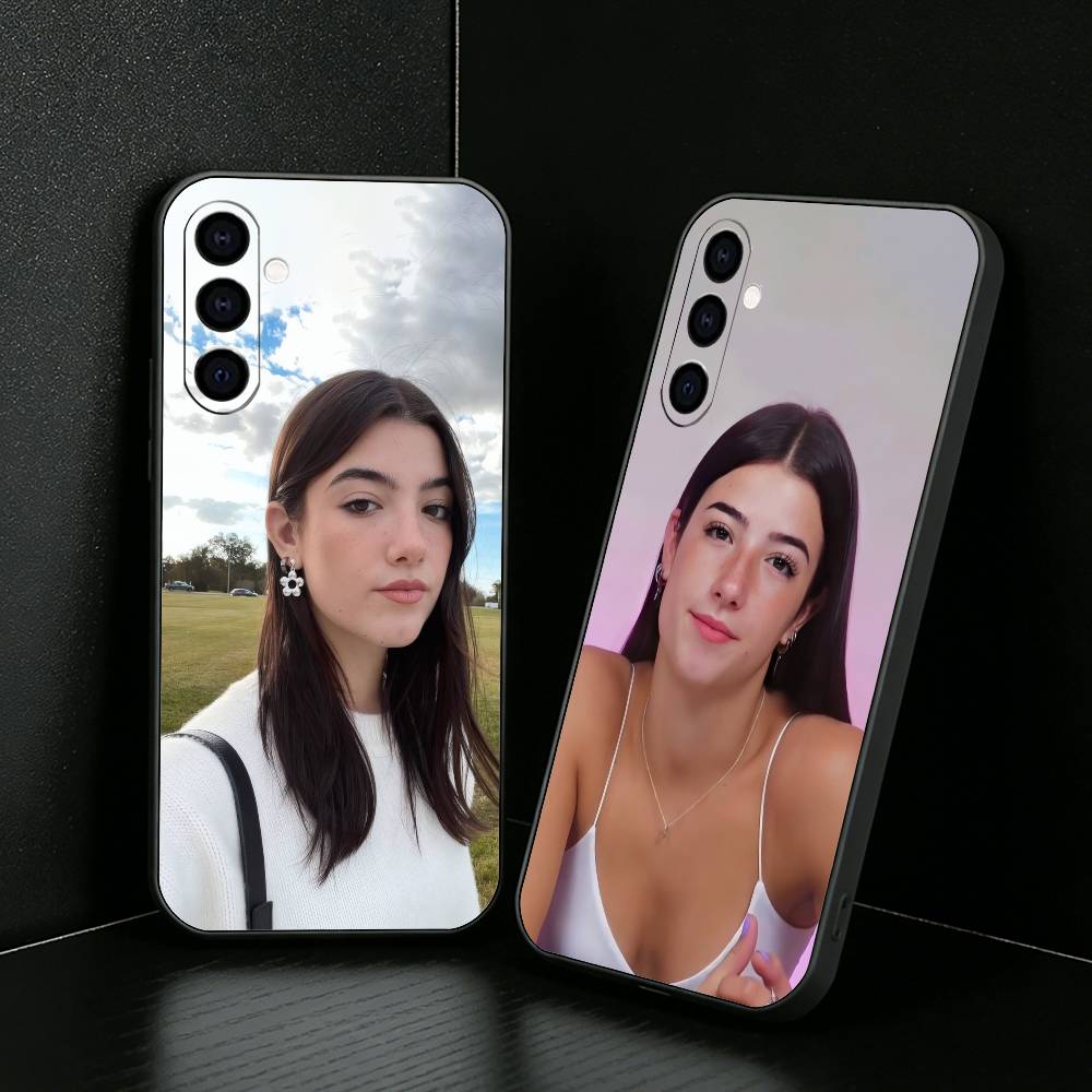 TK-CD C-Charli D-Amelio Aesthetic Phone Case For Samsung Galaxy A73,A72,A71,A70,A52,A51 Others Soft Black Cover