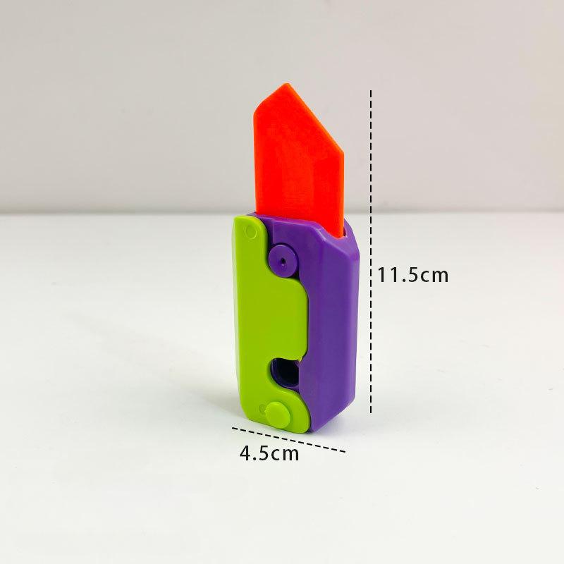 3D Gravity Carrot Knife Toys Children Decompression Push Card Small Toy 3D Printing Plastic Carrot Knife Small Toy