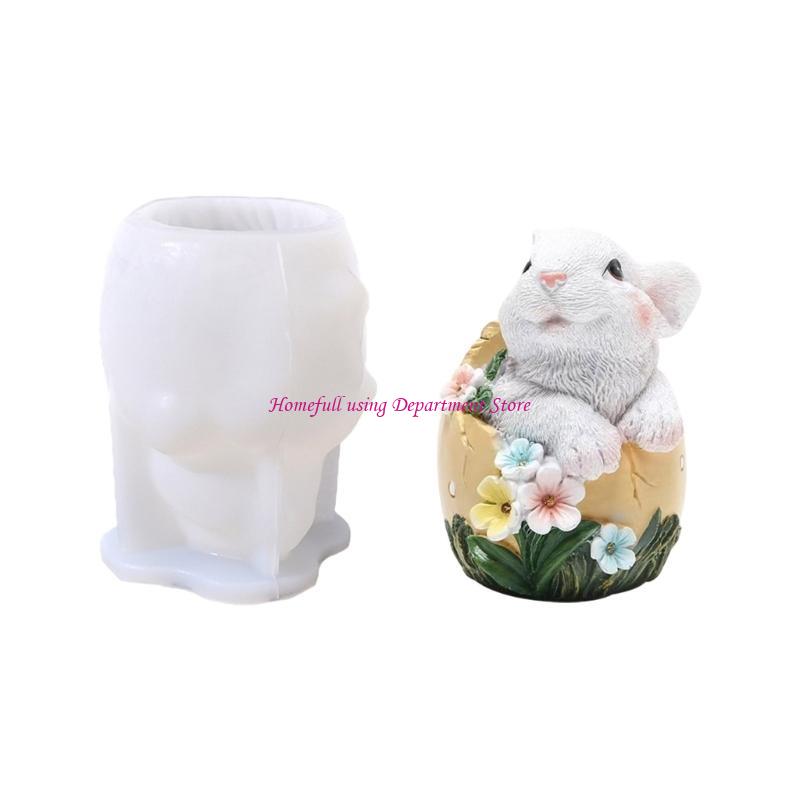 

Silicone Rabbit Eggs Figurine Home Decoration Mold Gypsum Jewelry Making Mould