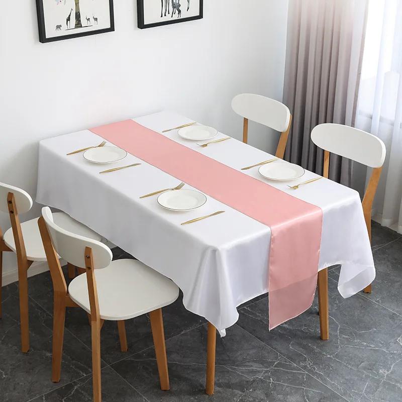 10Pcs Satin Table Runner 30cm X 275cm Wedding Party Supply Christmas Home Modern Coffee Dining Luxury Table Decoration