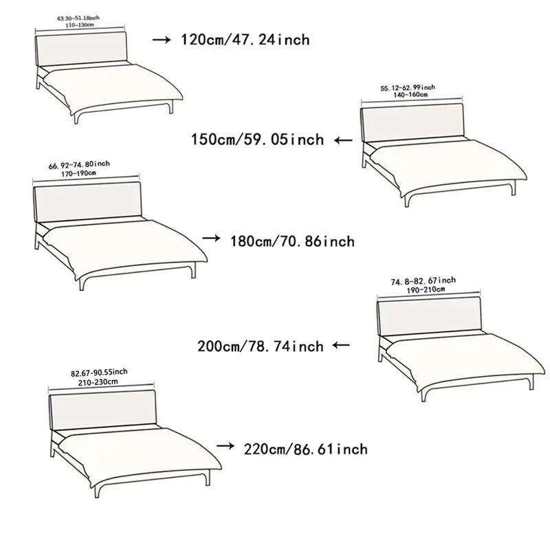 Headboard Cover Elastic Bed Head Slipcover Multi-size All-inclusive Bed Backrest Cover Bedroom Decor