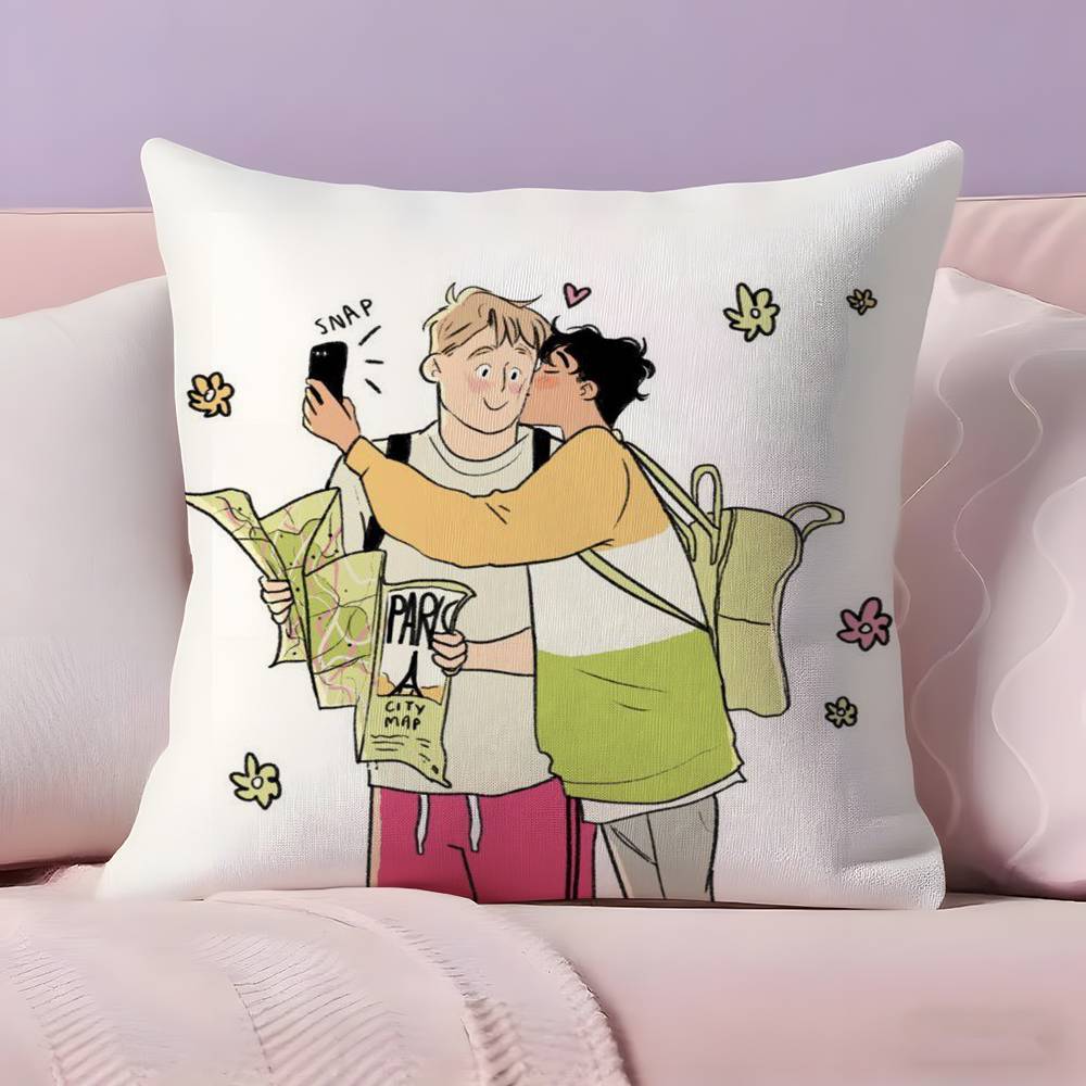 Anime Heartstopper Kissenbezug Ultraweiches Hautfreundliches Gewebe Wolkenähnlicher Komfort & Verdeckter Reißverschluss
