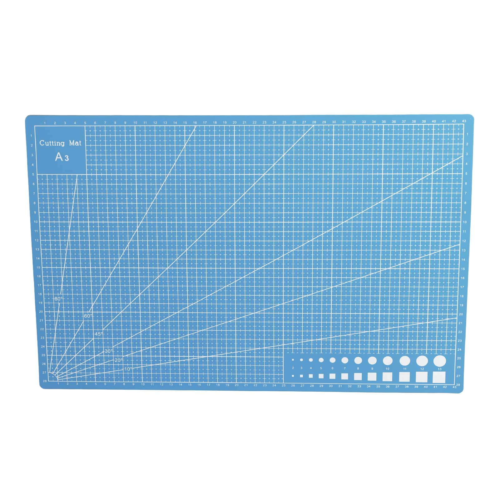 Линии сетки ПВХ Коврик для резки Самовосстанавливающийся Доска для резки бумаги Кожи Ткани(синий)