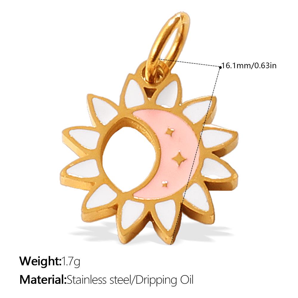 Stainless Steel Moon & Planet Necklace Pendant Bracelet Set for Women