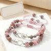 1 Set Elegant Mother And Child Beaded Bracelet Pink And Silver Optional Wristband For Family Bonding