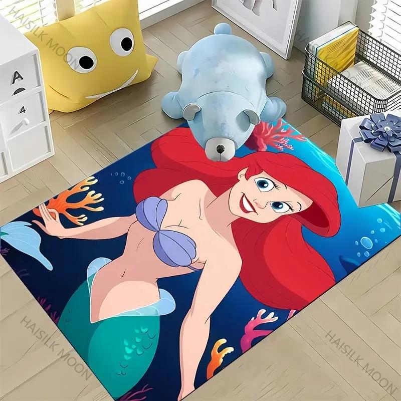 3D Printing Little Mermaid Ariel Princess Cartoon Carpet!Lving Room Bed Mat,Non-slip Durable Rug,Modern Simple Style Great Gift