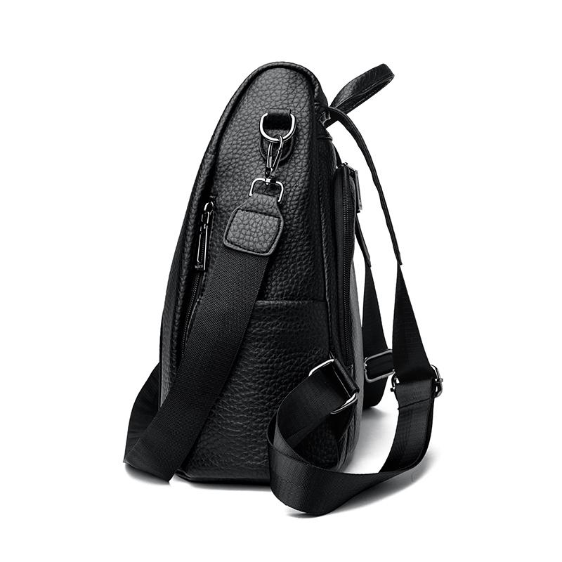 Backpack Retro Women's Anti-theft Backpack Soft Leather Schoolbag Reduced Burden Large Capacity Travel Bag