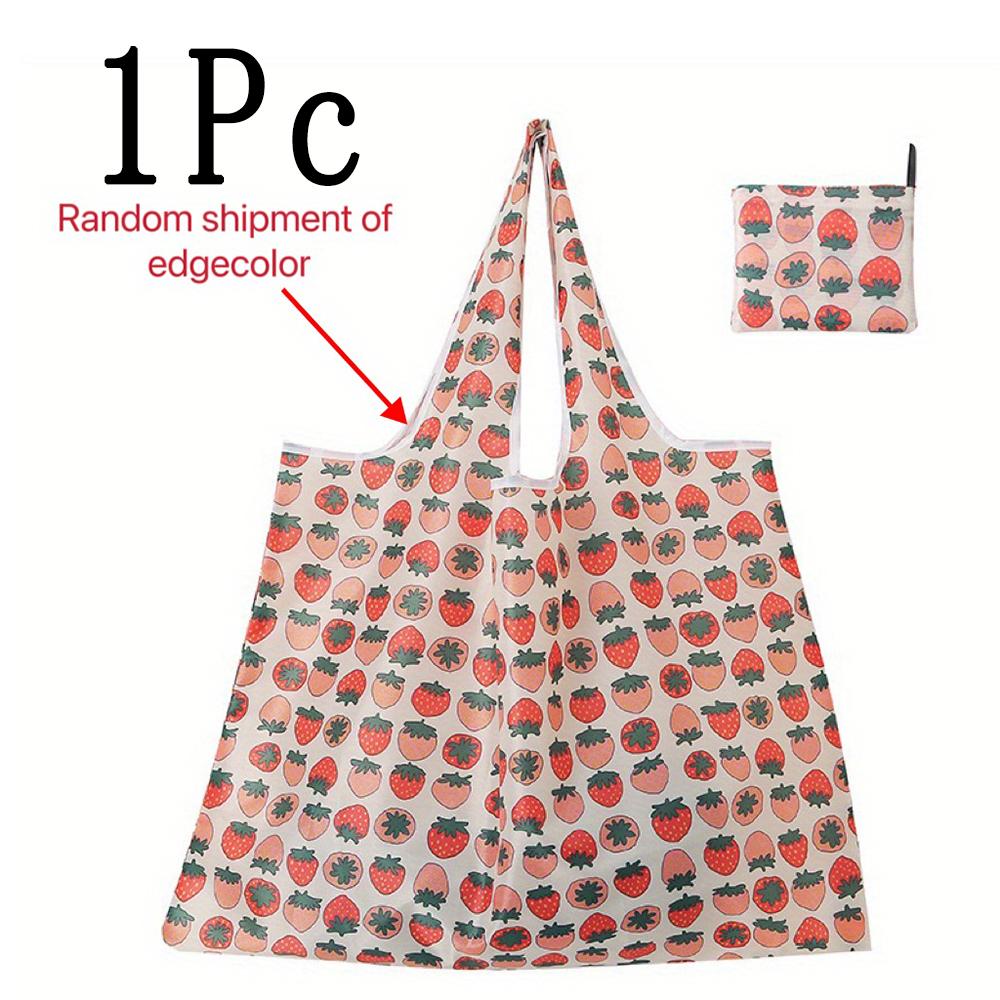 1 шт. Большая складная хозяйственная сумка, Сумка-тоут с милым мультяшным принтом, Супермаркет, Бакалея, Портативная сумка-тоут для хранения, Большая вместимость