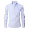 2025 Spring/Summer Men's Large Solid Color Casual Long Sleeve Shirt