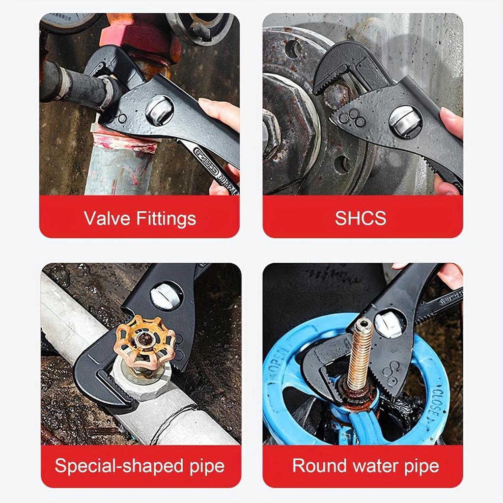3pcs Plumbing Pliers Wrench,7/10/12inch Adjustable Water Pipe Plier Multi Functional Quick Water Pipe Wrench