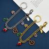 Summer Rainbow Heart Keychain With Dinosaur Pendant For Casual Bag Decor