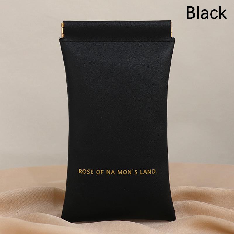 

Soft Pu Leather Reading Glasses Bag Case Waterproof Solid Sun Glasses Pouch Simple Eyewear Storage Bags Eyewear Accessories Gift чорний