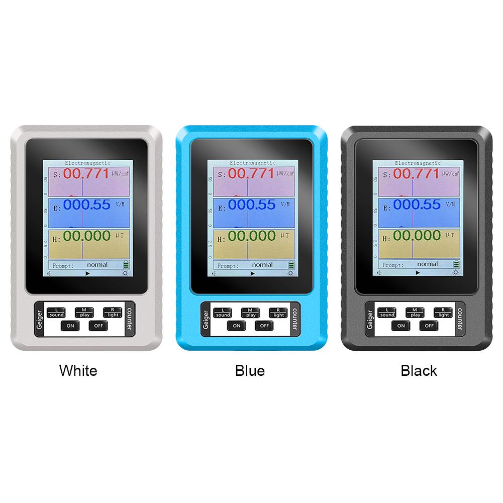 Electric Magnetic Field Scanning Geiger Dosimeter Portable Digital Color Display Detector Geiger Detector for Indoor Outdoor