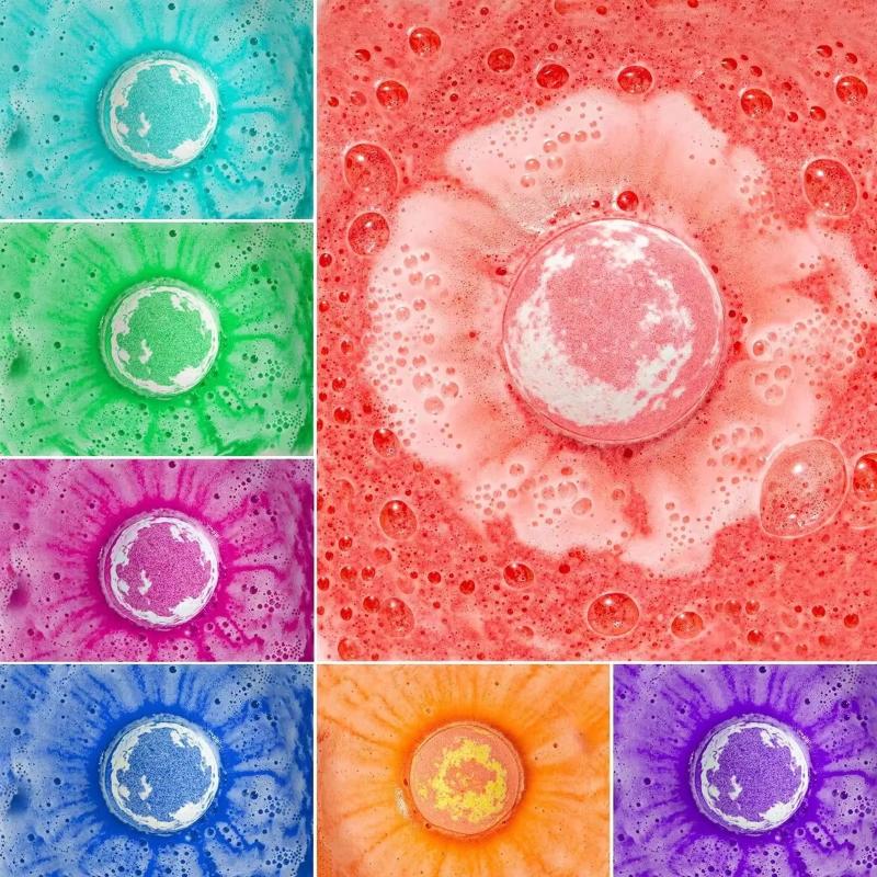 Amusant pour le bain avec le set de 12 bombes de bain pour enfants, bulles géantes naturelles et jouets de l'océan