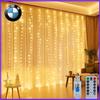 Curtain Lights 300/600LED Dimmable Fairy Lights with Remote and Timer 8 Modes USB Powered String Lights for Room Wall Party Xmas