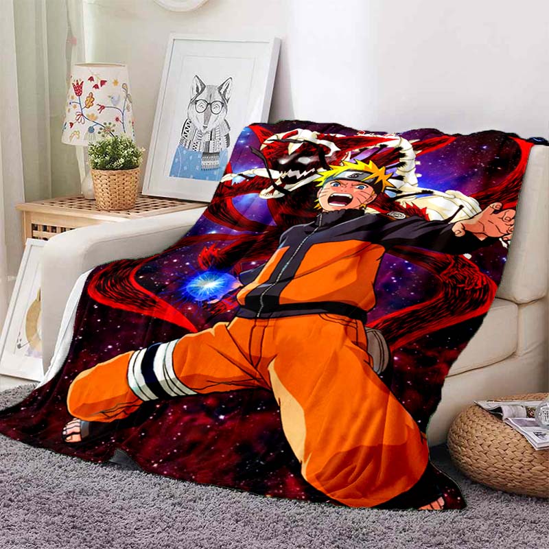 NARUTOUzumaki Naruto anime print blanket, warm and comfortable flannel blanket, suitable for bedrooms, sofas, beds, chairs, picn