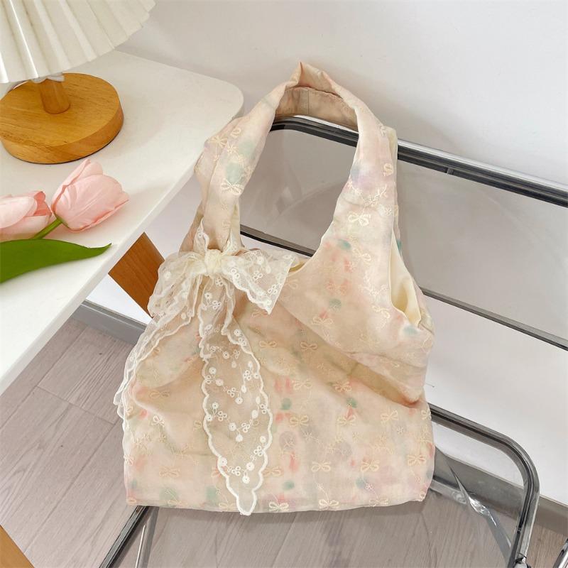 5 High-value Smudge Bow Gentle Niche Handbag Shoulder Underarm Bag Tote Bag
