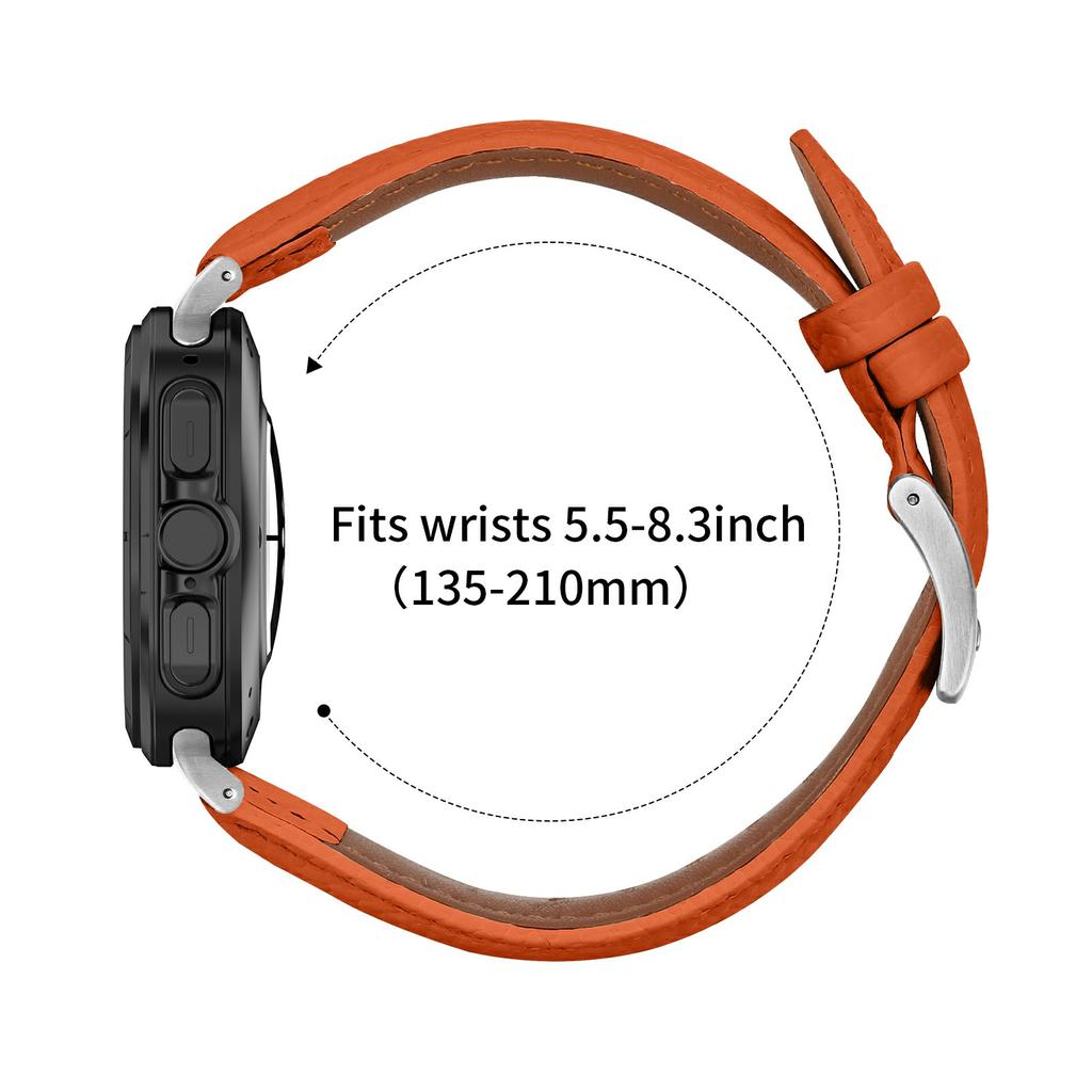 For Samsung Galaxy Watch Ultra (2025) 47mm/Watch Ultra 47mm Litchi Texture Genuine Cow Leather Strap Pointed-End Watch Band with Silver Buckle