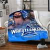Wrestlemania Customize Text Blanket Lightweight Customizable Blanket Warmthful Decor Perfect for Livingroom Seaside Bed Chair Ideal for All Seasons