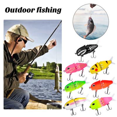 6CM/6.5G Multi-Jointed Fishing Lure with Double Hooks Realistic 2-Section Swimbait Plastic Artificial Bait Freshwater