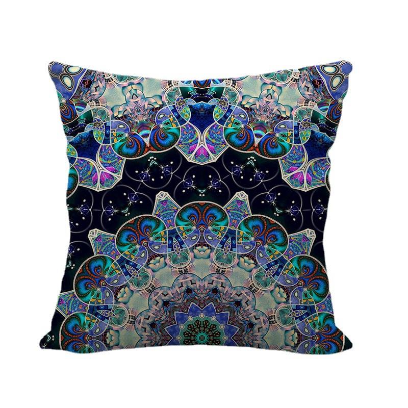 Bohemian Geometric Patterns Digital Printing Short Plush Pillow Covers For Car Sofa Office Cushion Cover Home Goods 60X60Cm