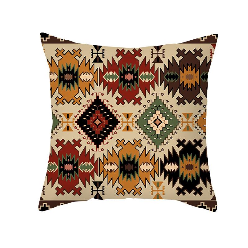 

Наволочка на декоративную подушку в этническом стиле, с полосатым принтом, из персиковой кожи, для дома, для дивана, на подушку, ретро, для гостиной 45 * 45Cm (without pillow core)