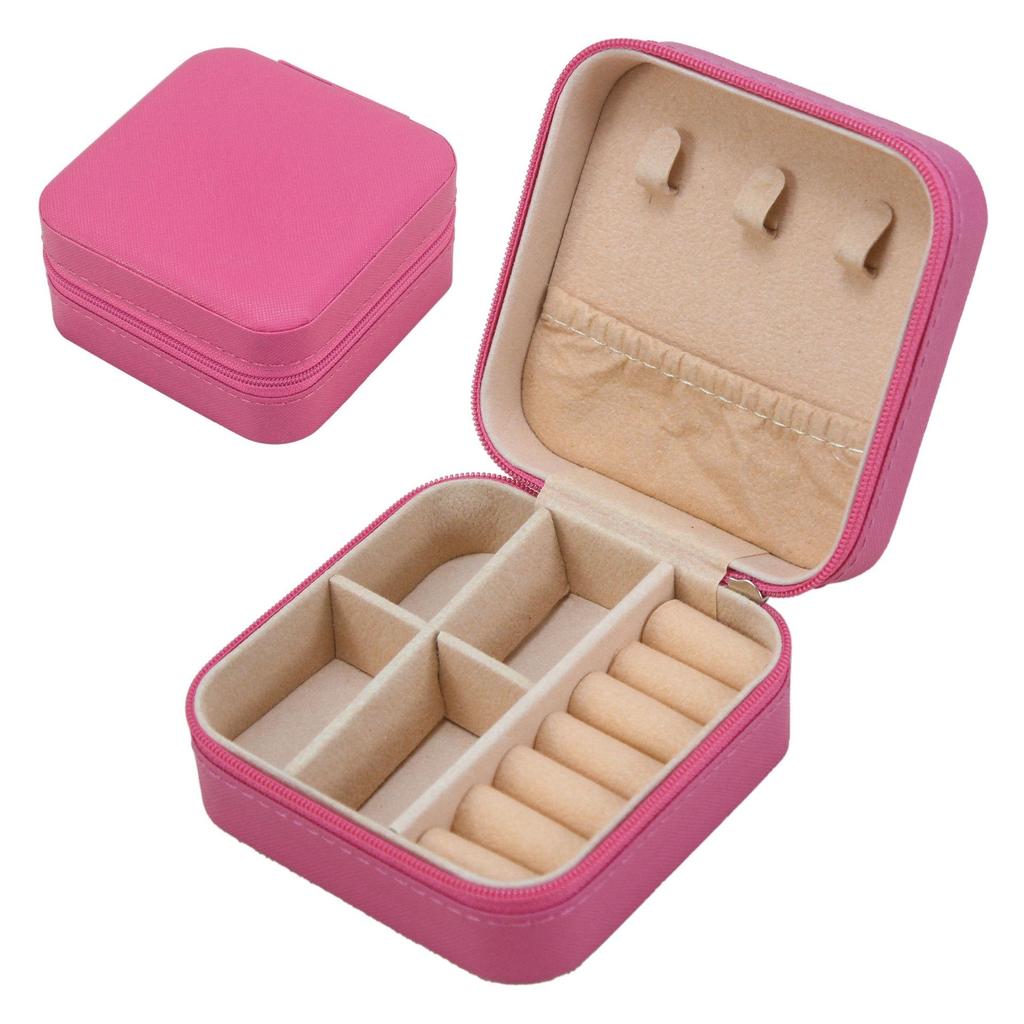 Caja de Joyería de Viaje Portátil para Pendientes, Anillos y Collares - Solución de Almacenamiento Moderna y Compacta