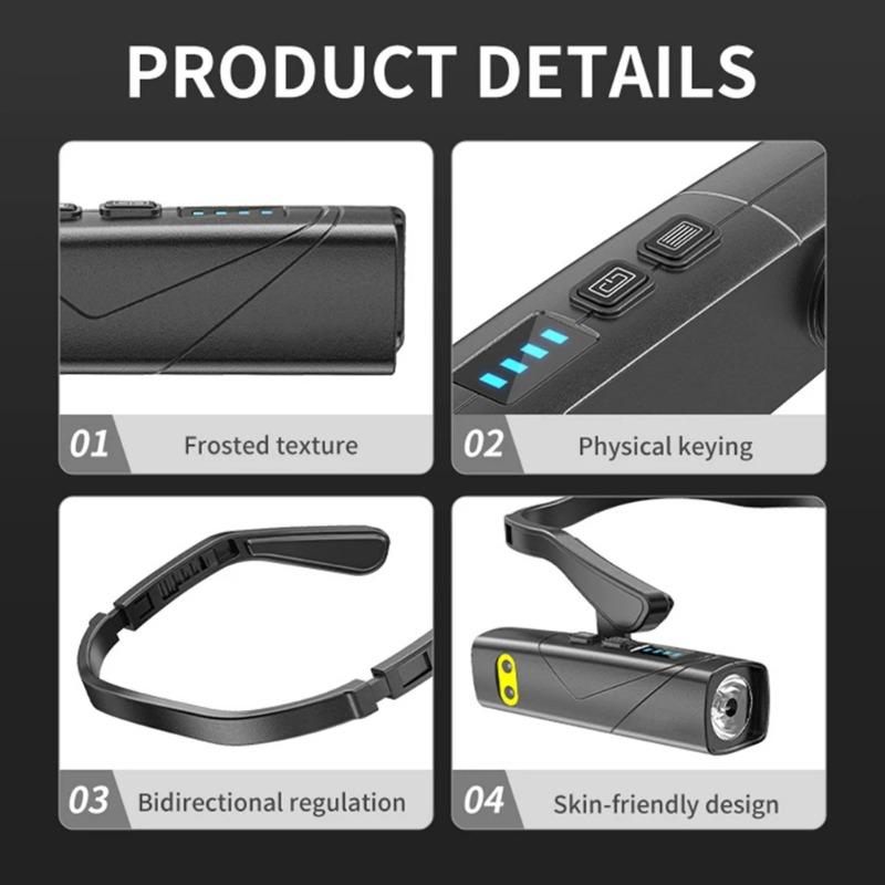 XPG LED Ear-Mounted Headlamp IPX4 Waterproof Motion Sensor Super Bright Headlight 5 Lighting Modes for Camping Mountain Climbing