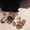 Fashion Cross Strap Slippers for Womens 2025 Summer Retro Casual Flat Slippers for Outdoor Wear New Beach Anti-skid Slipper Women's