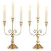 Romadedi Glass for Candlestick - 2 Pcs Clear Small Tapered Candle Holder Dec