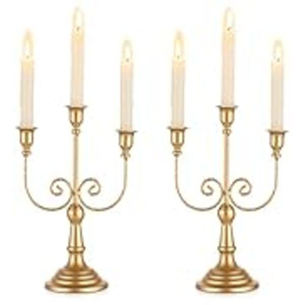 Romadedi Glass for Candlestick - 2 Pcs Clear Small Tapered Candle Holder Dec