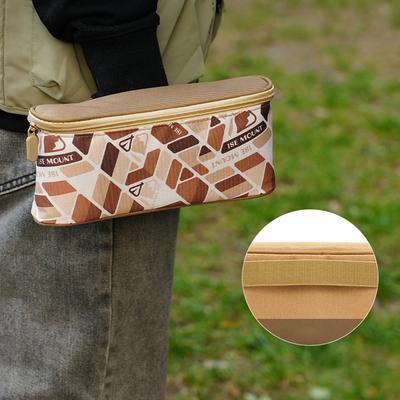 Camping Lamp Storage Bag with Removable Compartments Camping Seasoning Storage Bag Portable Grocery Bag for Outdoor Picnic