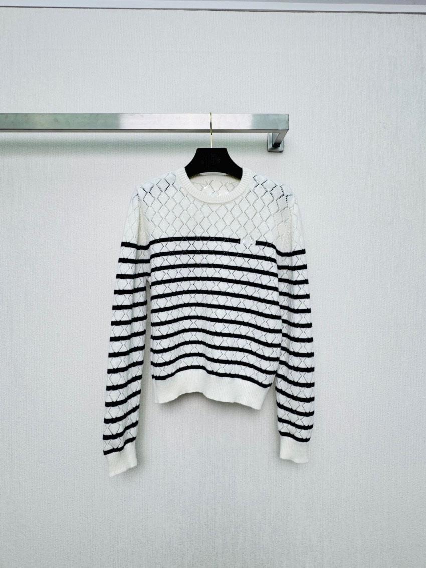 Shenzhen Nanyou 2026 spring new women s clothing fashion versatile crew neck striped knitted cardigan loose and thin S