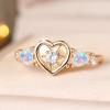 Romantic Heart Design Ring for Women Gold Plated Pink Color 2 Color Available Fashion Jewelry Gift