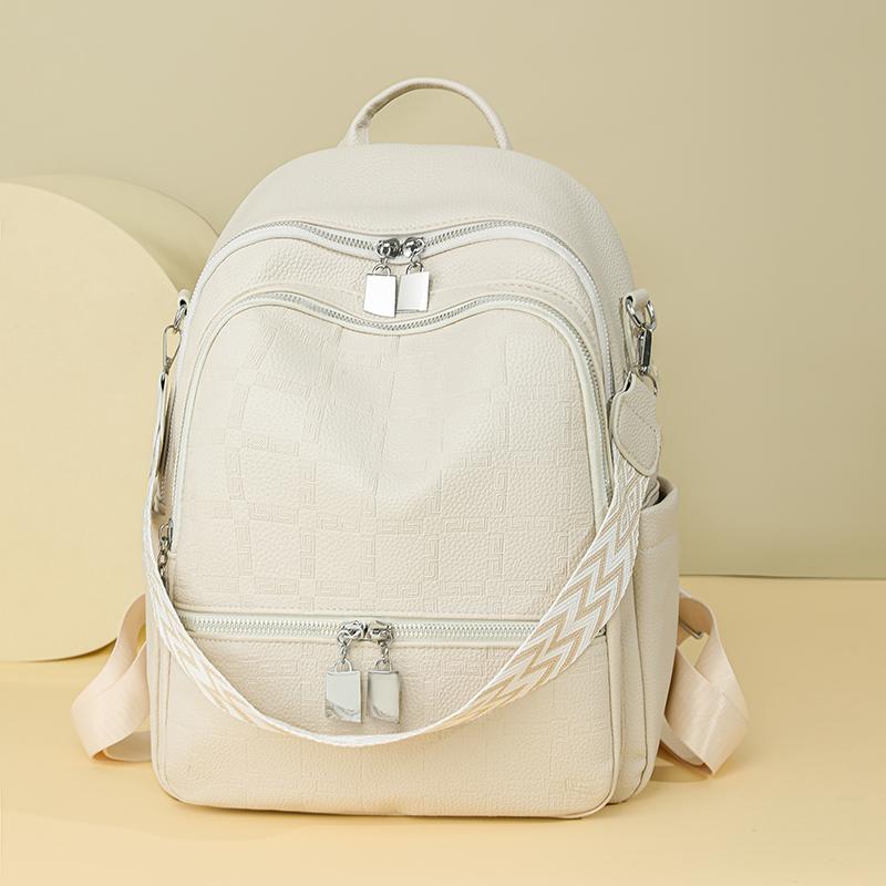 Women's PU Backpack Outdoor Travel Large Capacity Backpack Multi-function Shoulder Bag