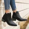 Fashion Fashion Side Zip Block Heel Single Boots Women's Fashion Pointed Toe Non-Slip Wear-Resistant