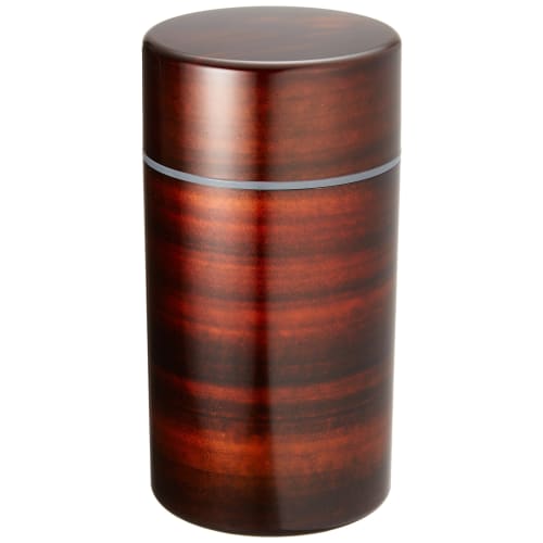 Tatsumiya Round Tea Caddy, Cherry Wood Grain, Large, 56701