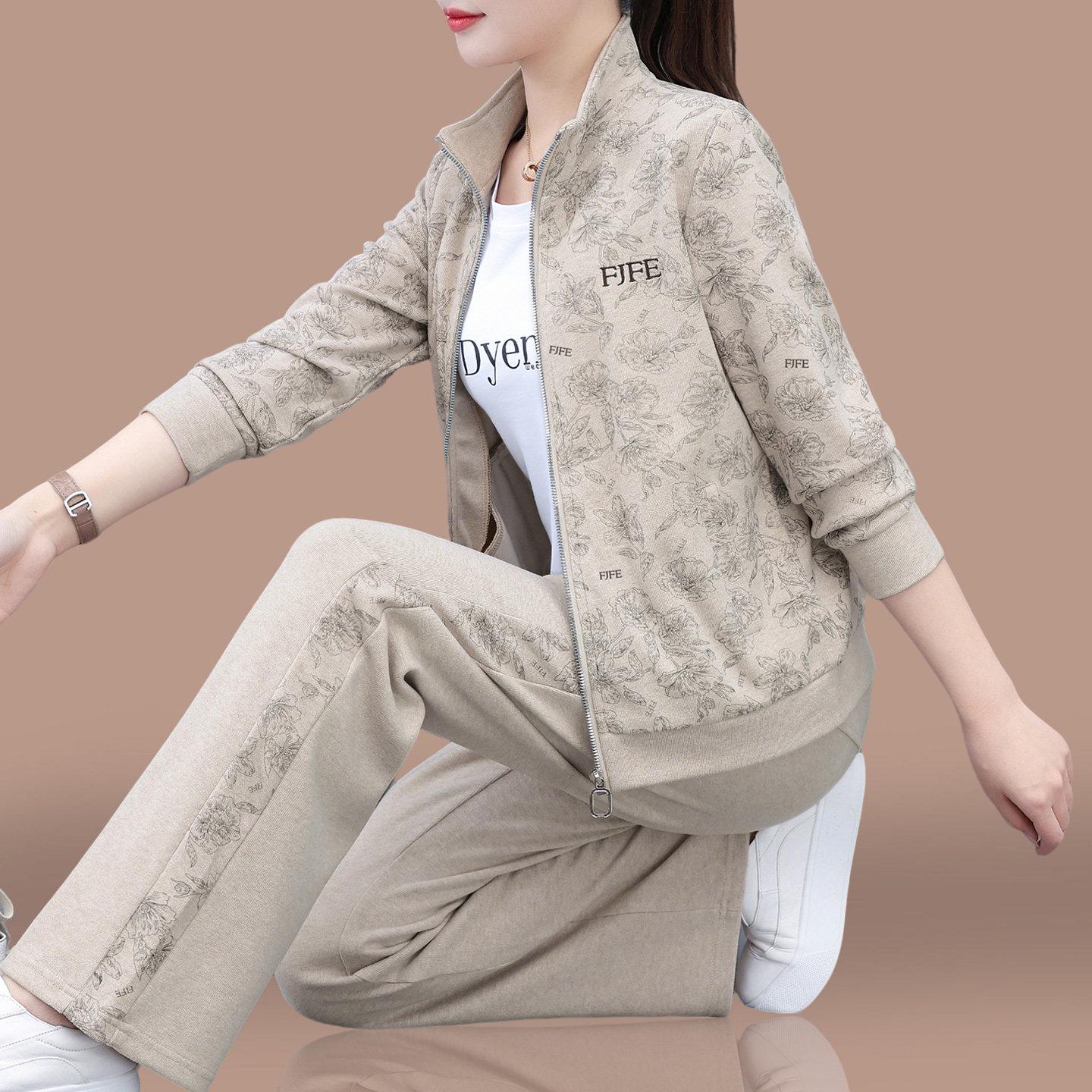 Women s High-End Casual Three-Piece Set: Loose-Fit Hoodie Jacket for Spring/Autumn 2026 M (Recommended 80-95 lbs) овсянки